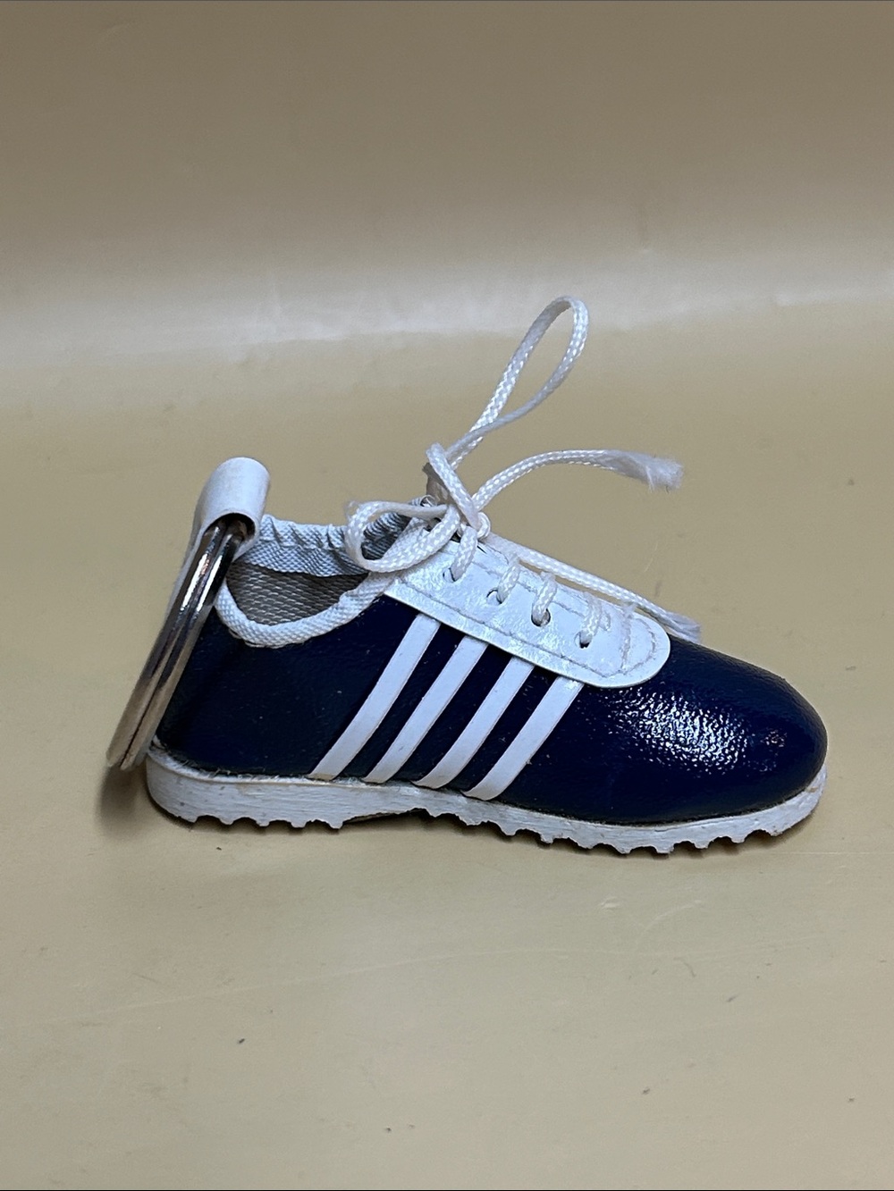 Vintage Adidas Style Running Shoe 1980's Keychain Blue with Real Shoelaces ARRIB